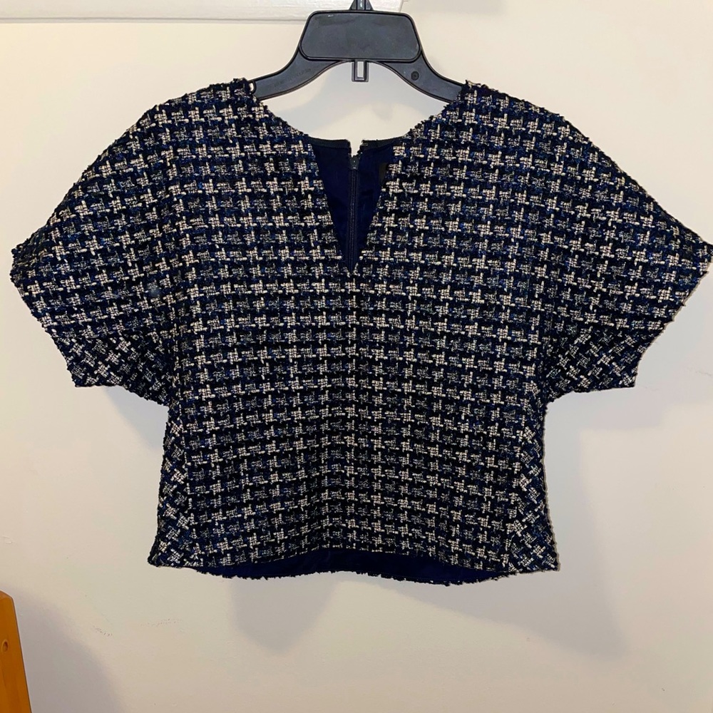 J.Crew Wool Houndstooth Top